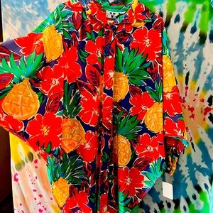 1980s button down half caftan resort wear.